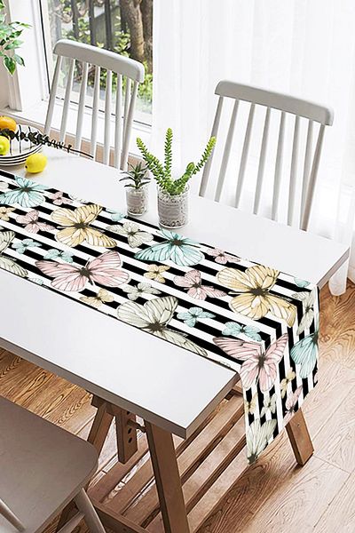 Realhomes Butterfly Digital Printed Special Design Suede Runner