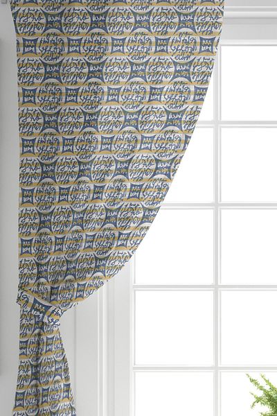 Realhomes Blugi cu aripi duble cu modele design special, perdea de fundal imprimată digital cu motiv text