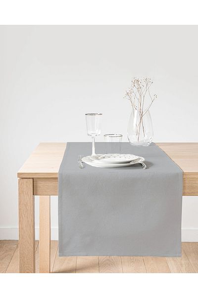 Realhomes Απλό ανοιχτό γκρι χρώμα Ψηφιακό τυπωμένο Suede Runner