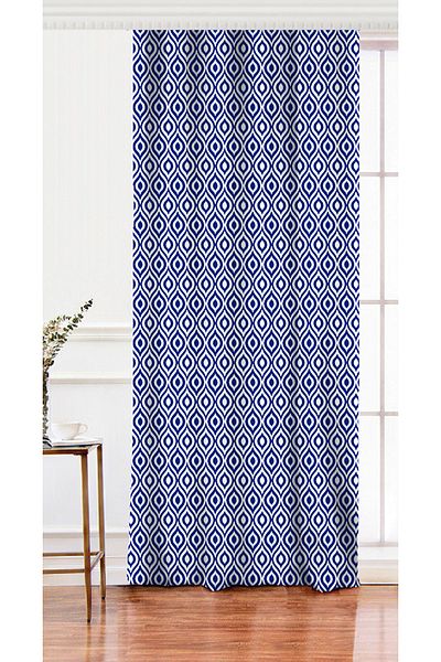 Realhomes Perdele de fundal imprimate digital cu model Ikat cu design special cu o singură aripă