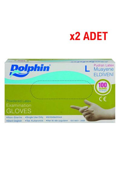 Dolphin L Size Powdered Latex Exam Gloves