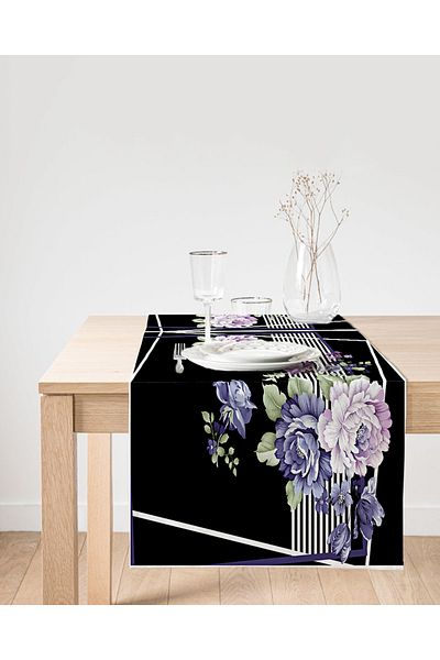 Realhomes Runner modern din piele intoarsa cu imprimare digitala cu design special