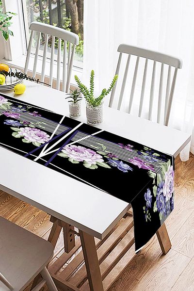 Realhomes Runner modern din piele intoarsa cu imprimare digitala cu design special