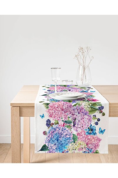 Realhomes عداء بتصميم خاص مطبوع رقميًا بنمط زنبق أرجواني