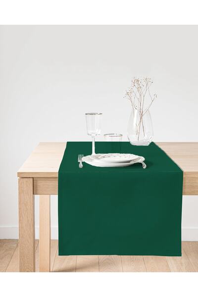 Realhomes Koyu Yeşil Düz Renk Tasarımlı Süet Runner