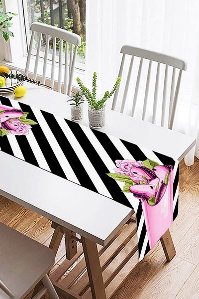 Realhomes Coco Pops Roz Negru Design Modern Decorativ Design Special Suede Runner