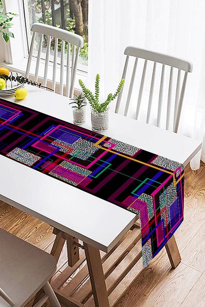 Realhomes Runner modern din piele intoarsa cu imprimare digitala cu design special