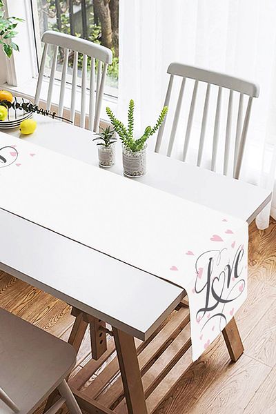 Realhomes Love Written Heart Dot Motif Διακοσμητικό Suede Runner
