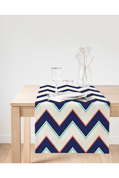 Realhomes Alergăr decorativ din piele de căprioară, cu model în zig-zag, imprimat digital