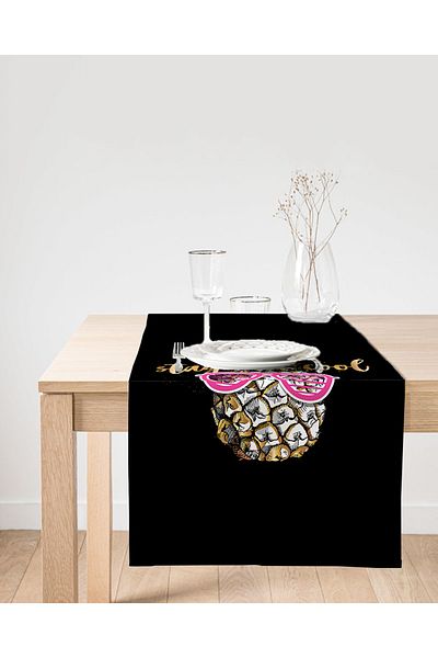Realhomes Alerg modern din piele intoarsa cu model de ananas pe fundal negru