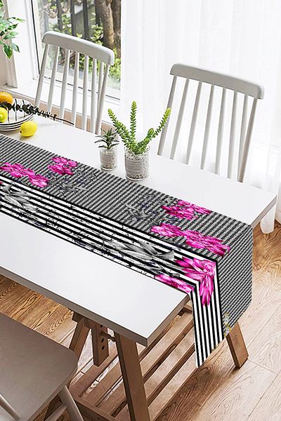 Realhomes Runner modern din piele intoarsa cu imprimare digitala cu design special