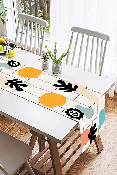 Realhomes Ψηφιακό τυπωμένο ειδικό σχέδιο Suede Runner με έγχρωμο σκηνικό Onedraw Cartoon Leaf Motif