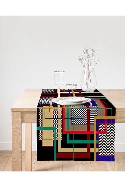 Realhomes Runner modern din piele intoarsa cu imprimare digitala cu design special