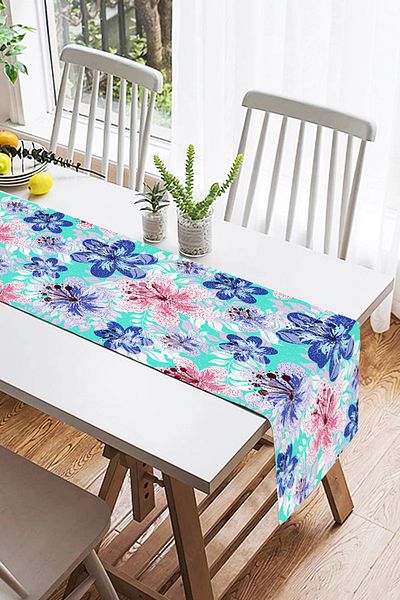 Realhomes Runner decorativ din piele intoarsa cu imprimare digitala cu design special