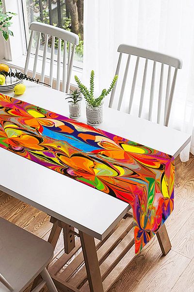 Realhomes Multi Colors Digital Printed Modern Suede Runner
