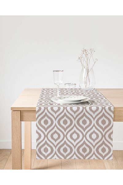 Realhomes Ειδικής σχεδίασης Mink Ikat με μοτίβο ψηφιακής εκτύπωσης Suede Runner
