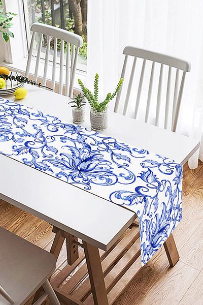 Realhomes Μοντέρνο Ivy Pattern Digital Printed Διακοσμητικό Suede Runner