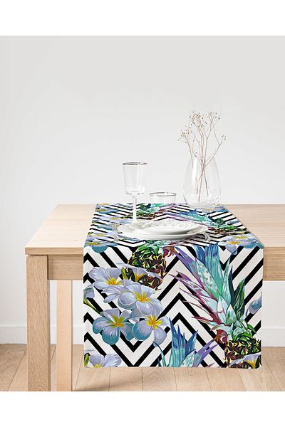 Realhomes Summer Exotic Special Design Suede Runner με ζιγκ-ζαγκ φόντο