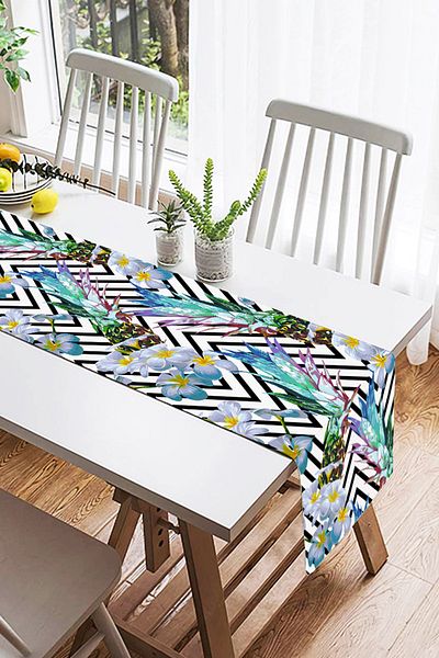 Realhomes Summer Exotic Special Design Suede Runner με ζιγκ-ζαγκ φόντο