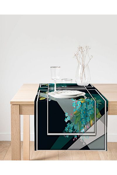 Realhomes Runner modern din piele intoarsa cu imprimare digitala cu design special