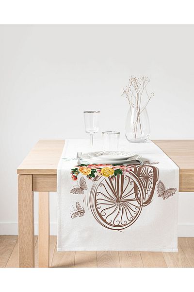Realhomes Alerg decorativ din piele intoarsa imprimat digital cu model de bicicleta