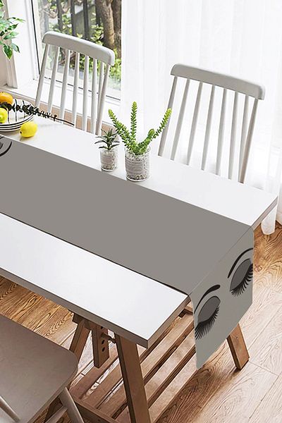 Realhomes Modern Eyelash Digital Printed Decorative Suede Runner