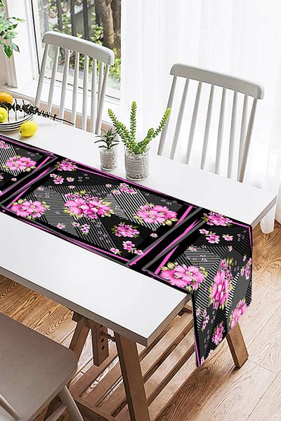 Realhomes Pardoseală neagră modernă și Harmony of Flowers Design special Alerg din piele intoarsa