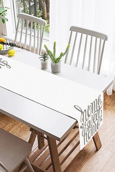 Realhomes Grey Home Sweet Home Modern Printed Suede Runner