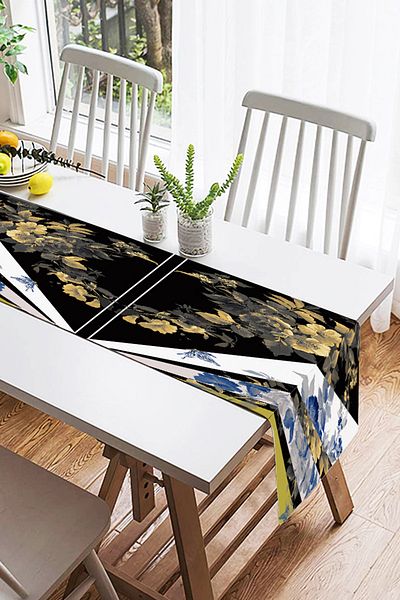 Realhomes Runner modern din piele intoarsa cu imprimare digitala cu design special