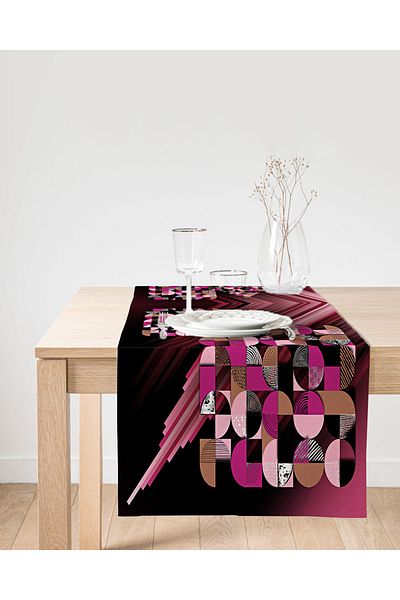 Realhomes Runner modern din piele intoarsa cu imprimare digitala cu design special