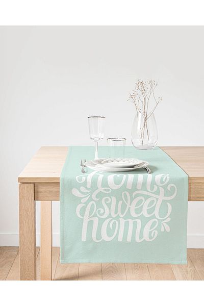 Realhomes Alergăr din piele de căprioară imprimat digital Home Sweet Home