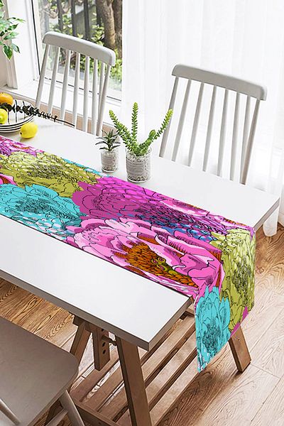 Realhomes Alergăr modern din piele intoarsa cu design special multicolor