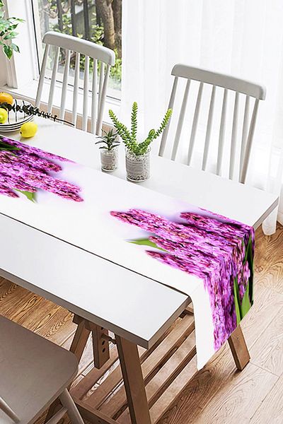 Realhomes Alergăr modern din piele intoarsa cu imprimeu digital cu design special, cu motiv ochi