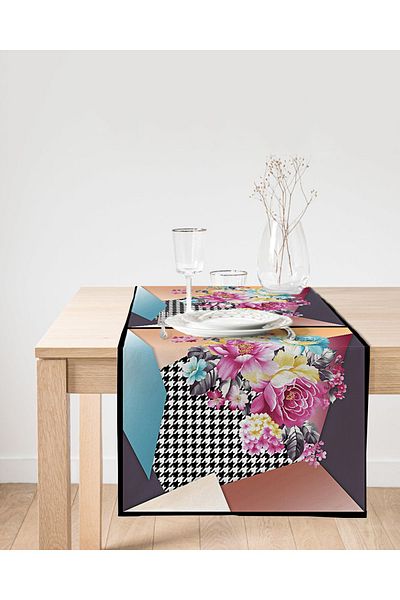 Realhomes Runner modern din piele intoarsa cu imprimare digitala cu design special