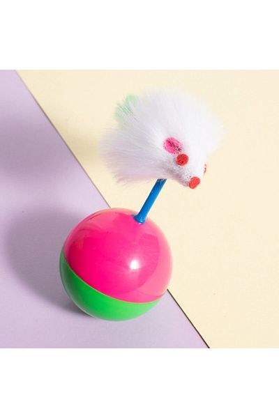 5DM Hairy Mouse Pilgrim Lying Cat Play Ball - Educational Kitten Mouse Chasing Toy