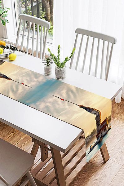 Realhomes Turnul Fecioarei, imprimat digital, decorativ decorativ din piele intoarsa