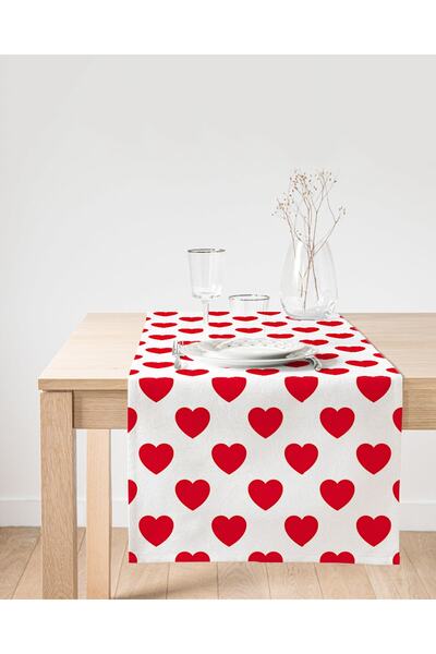 Realhomes Runner din piele intoarsa imprimat digital cu model inima