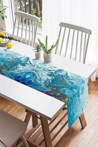 Realhomes Runner modern din piele intoarsa cu imprimare digitala cu design special