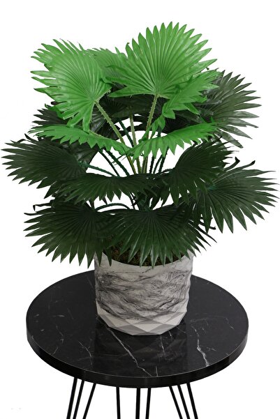 Yapay Çiçek Deposu Floare Artificială albastru cobalt ıda 18 Ramuri Planta Palmier de Lux 45cm
