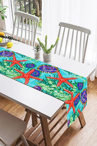 Realhomes Alergăr decorativ din piele de căprioară, special conceput, imprimat digital