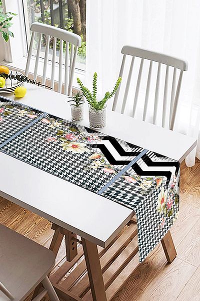 Realhomes Runner modern din piele intoarsa cu imprimare digitala cu design special
