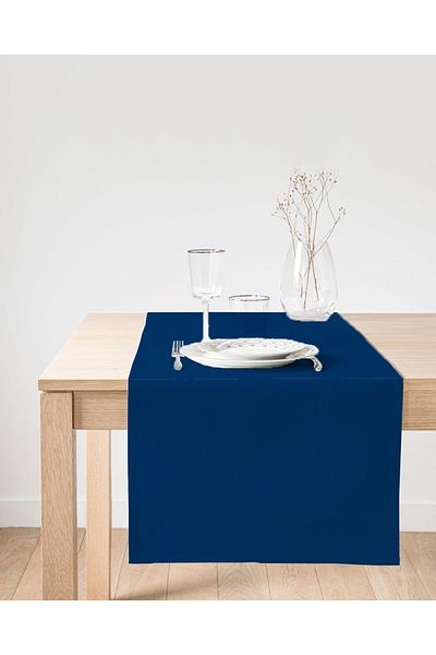 Realhomes Runner din piele intoarsa de culoare solida Saks Blue