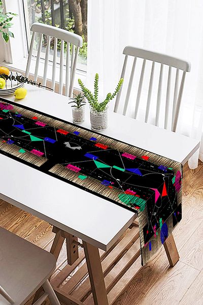 Realhomes Runner modern din piele intoarsa cu imprimare digitala cu design special