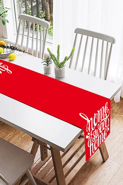Realhomes Alergăr decorativ din piele de căprioară, imprimat digital Home Sweet Home