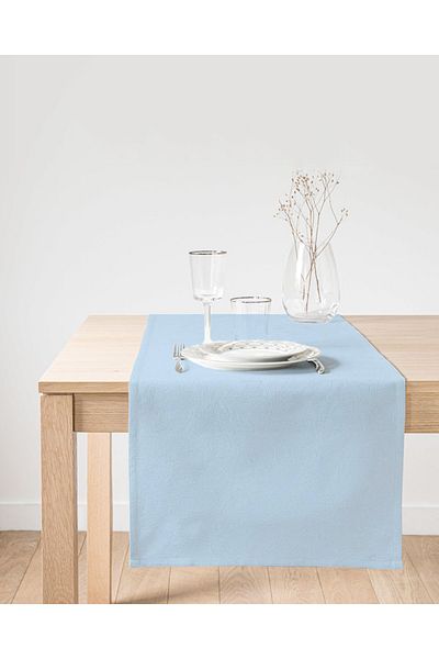 Realhomes Baby Blue Digital Printed Διακοσμητικό Ειδικού Σχεδιασμού Suede Runner