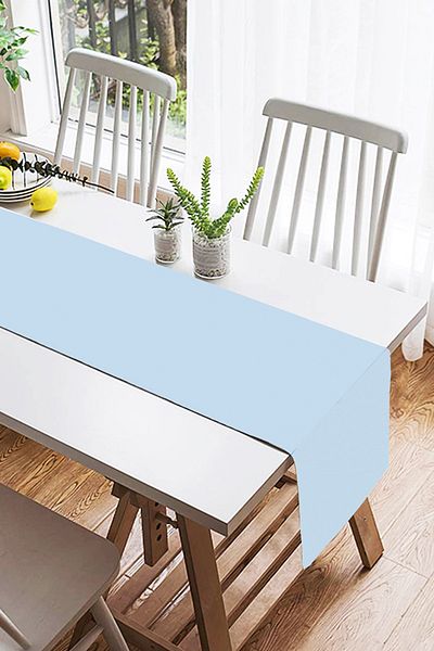Realhomes Baby Blue Digital Printed Διακοσμητικό Ειδικού Σχεδιασμού Suede Runner