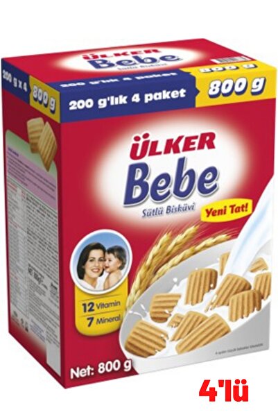 Ülker Bebe Sütlü Bisküvi 800 Gr 4'lü Set