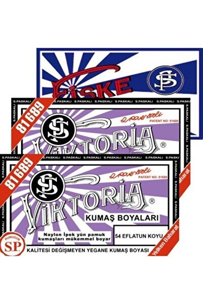 Viktoria Eflatun Koyu 2 Paket+Fiske Sabitleme 1 Paket Kumaş Boyası