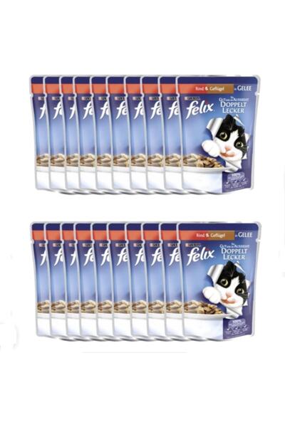 FELIX Felix Çifte Lezzet Sıgır Etli Ve Kanatlı Pouch 20'li Paket