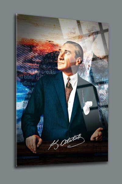 SRD Concept Atatürk 3'lü Set 1 Cam Tablo ( Atatürk-istiklal Marşı-gençliğe Hitabe )